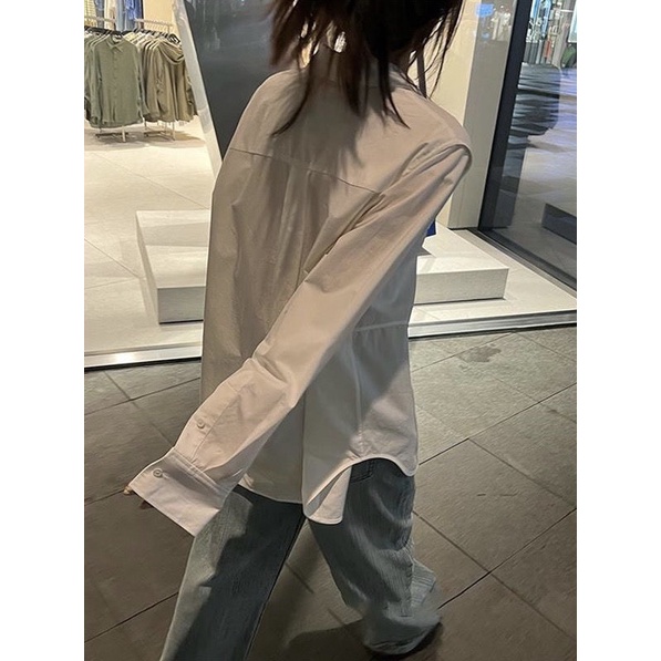 Áo sơ mi Trắng dài form oversize