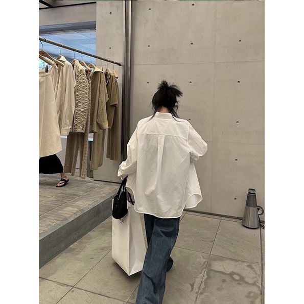 Áo sơ mi Trắng dài form oversize