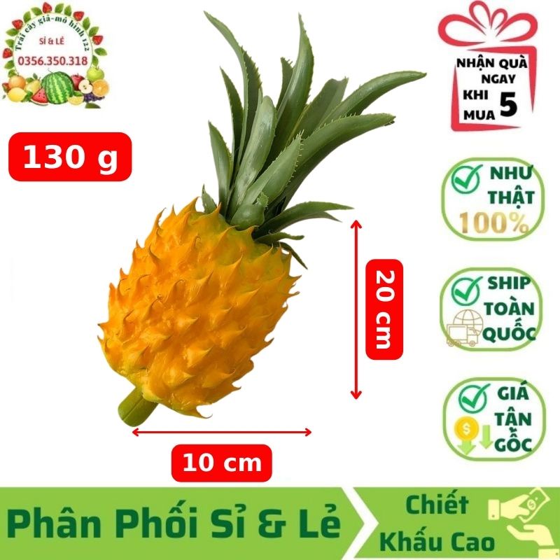 Trái Thơm Lớn Giả (10x12 cm) mô hình Việt Nam công nghệ Thái Lan GIỐNG THẬT 99%-Trang trí, decor chụp ảnh, quay phimh