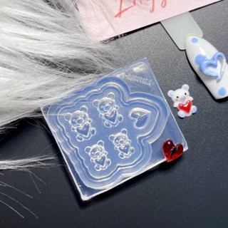 Khuôn Silicon Gấu, Khuôn Gấu Nail, Tim, Kẹo Ngọt Mini Trang Trí Móng Tay, Nail Box