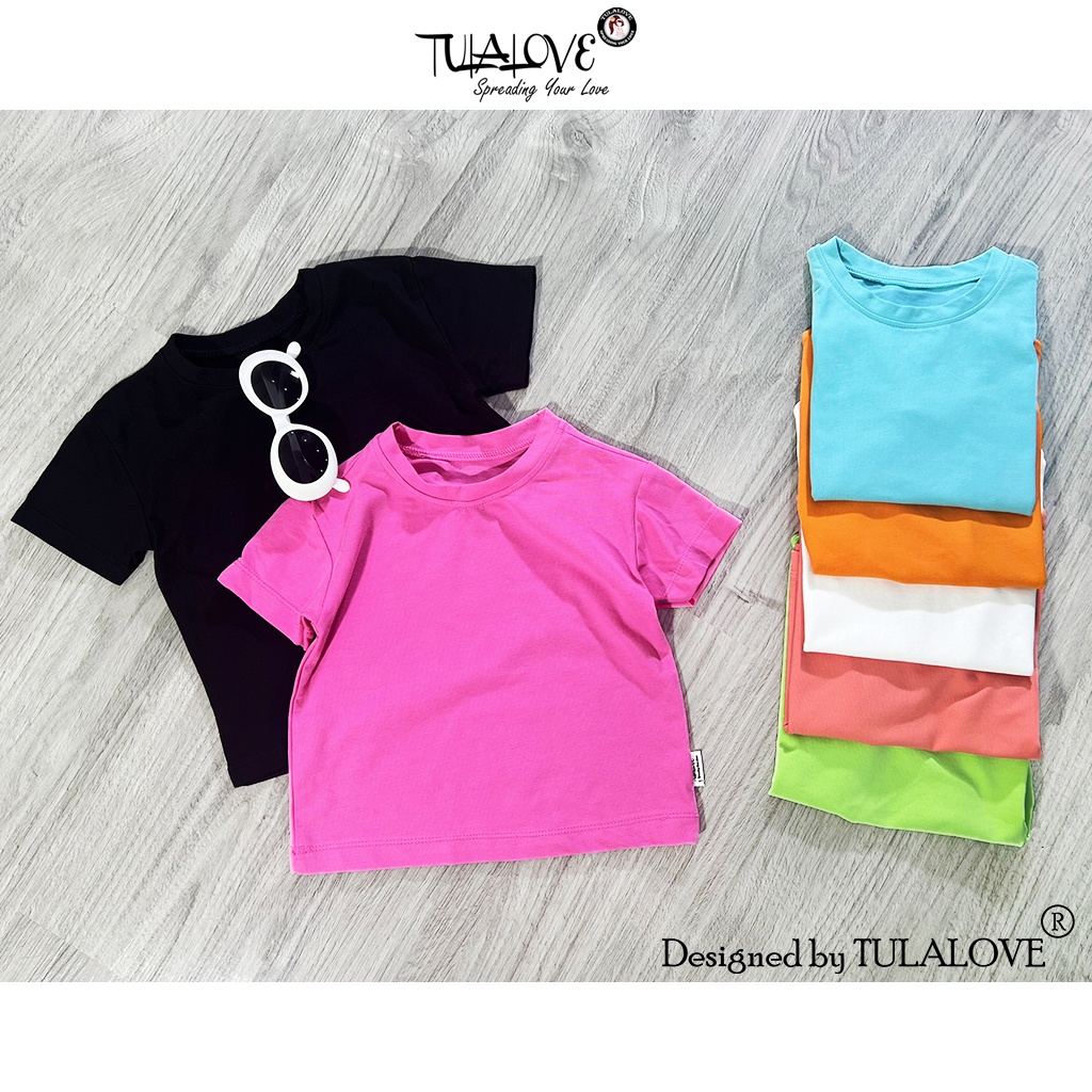Áo Thun Basic Cho Bé Gái Màu Đơn Sắc Cực Yêu Áo Thun Mùa Hè Cho Bé Gái Tulalove