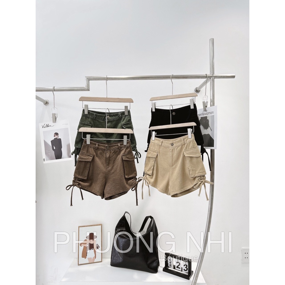 Q342- QUẦN SHORT KAKI TÚI HỘP DÂY RÚT