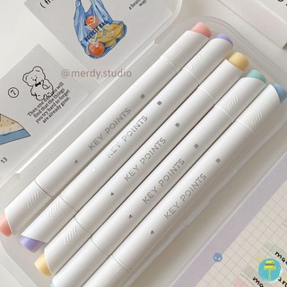 Set 5 bút highlighter Key Point màu pastel (kèm hộp đựng)