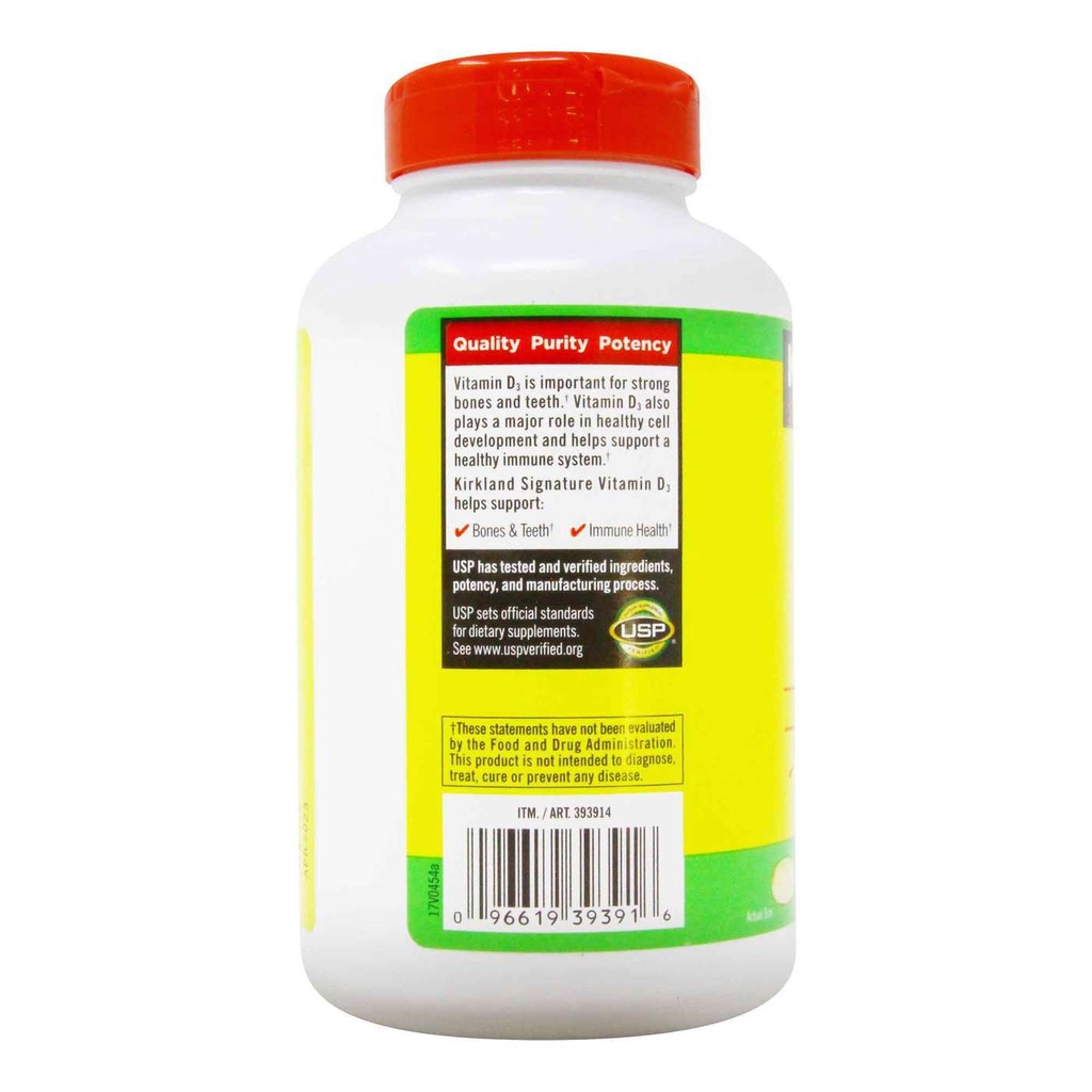 Viên uống vitamin d3 2000IU kirkland - vitamin mặt trời 600 viên tăng hấp thu canxi hỗ trợ xương khớp và sức đề kháng