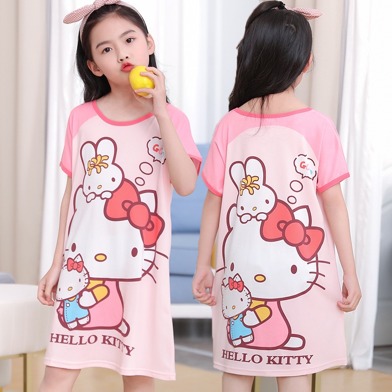 Váy đầm công chúa hình Hello Kitty dành cho bé gái 3-8 tuổi
