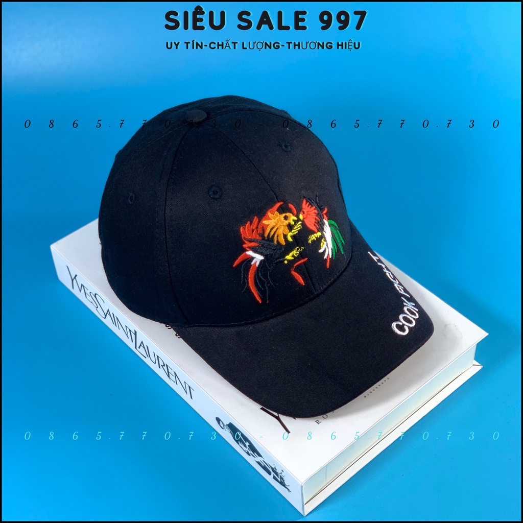 MŨ LƯỠI TRAI 2 CON GÀ CHỌI NHAU CHẤT KAKI DÀY THỜI TRANG NAM NỮ