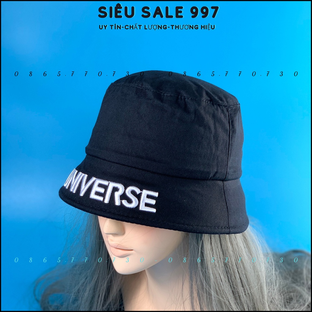 MŨ BUCKET UNIVERS THÊU CHỮ NGANG VÀNH CAO CẤP THỜI TRANG NAM VÀ NỮ