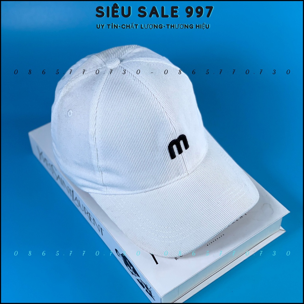 MŨ LƯỠI TRAI NỈ GÂN THÊU CHỮ M CAO CẤP VẢI DÀY MỀM MỊN, NÓN KẾT PHONG CÁCH HÀNG UNISEX