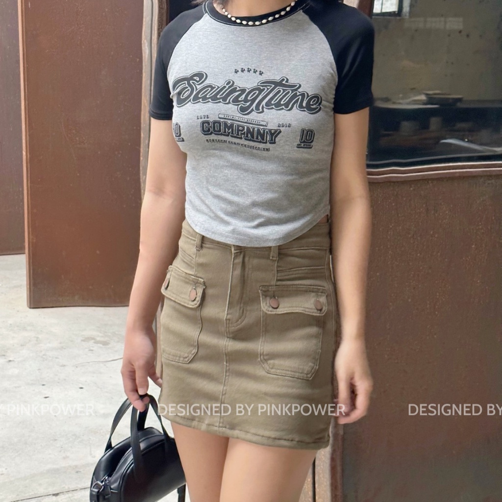 Chân váy nữ,chân váy chữ A co giãn vải kaki giúp tôn dáng,trẻ trung năng động có túi hộp và quần bảo hộ PINKPOWER | BigBuy360 - bigbuy360.vn