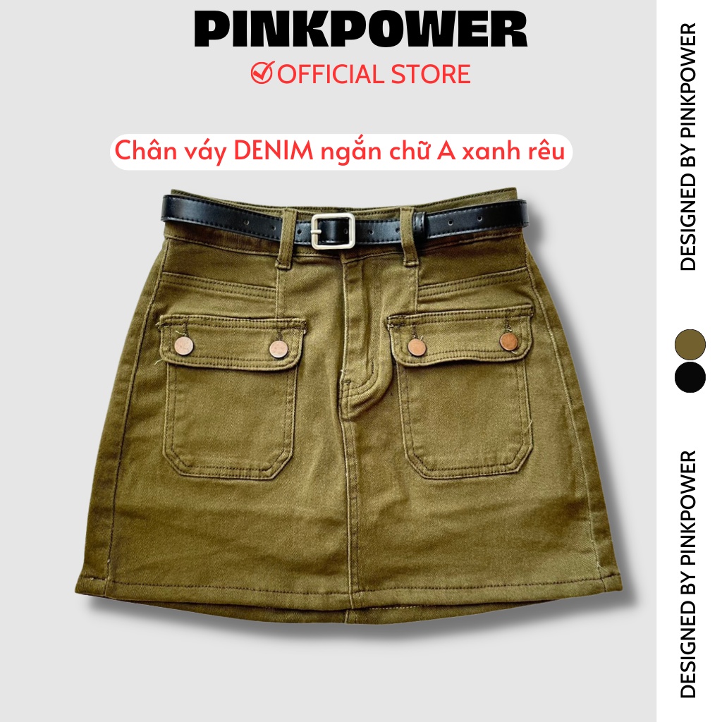 Chân váy nữ,chân váy chữ A co giãn vải kaki giúp tôn dáng,trẻ trung năng động có túi hộp và quần bảo hộ PINKPOWER | BigBuy360 - bigbuy360.vn