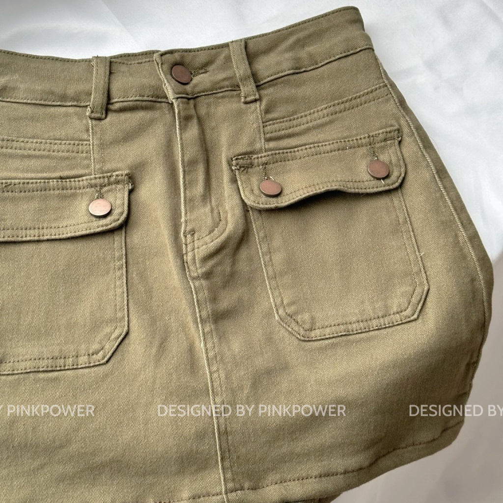 Chân váy nữ,chân váy chữ A co giãn vải kaki giúp tôn dáng,trẻ trung năng động có túi hộp và quần bảo hộ PINKPOWER | BigBuy360 - bigbuy360.vn