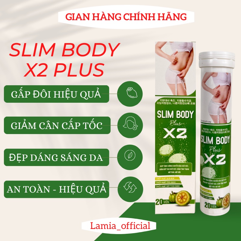 Giảm cân cấp tốc viên sủi SLIM BODY đốt mỡ nhanh an toàn hiệu quả detox đẹp da hộp 20 viên