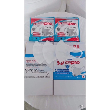 COMBO 100 CÁI Free ship - Khẩu trang kháng khuẩn Umino 5D Mask thùng 100 chiếc không đau tai tạo mặt V Line