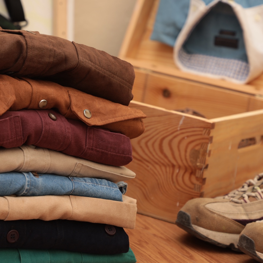 Áo sơ mi kaki, denim, vintage trơn unisex - secondhand  - vintage, cổ điển-COB.vintage