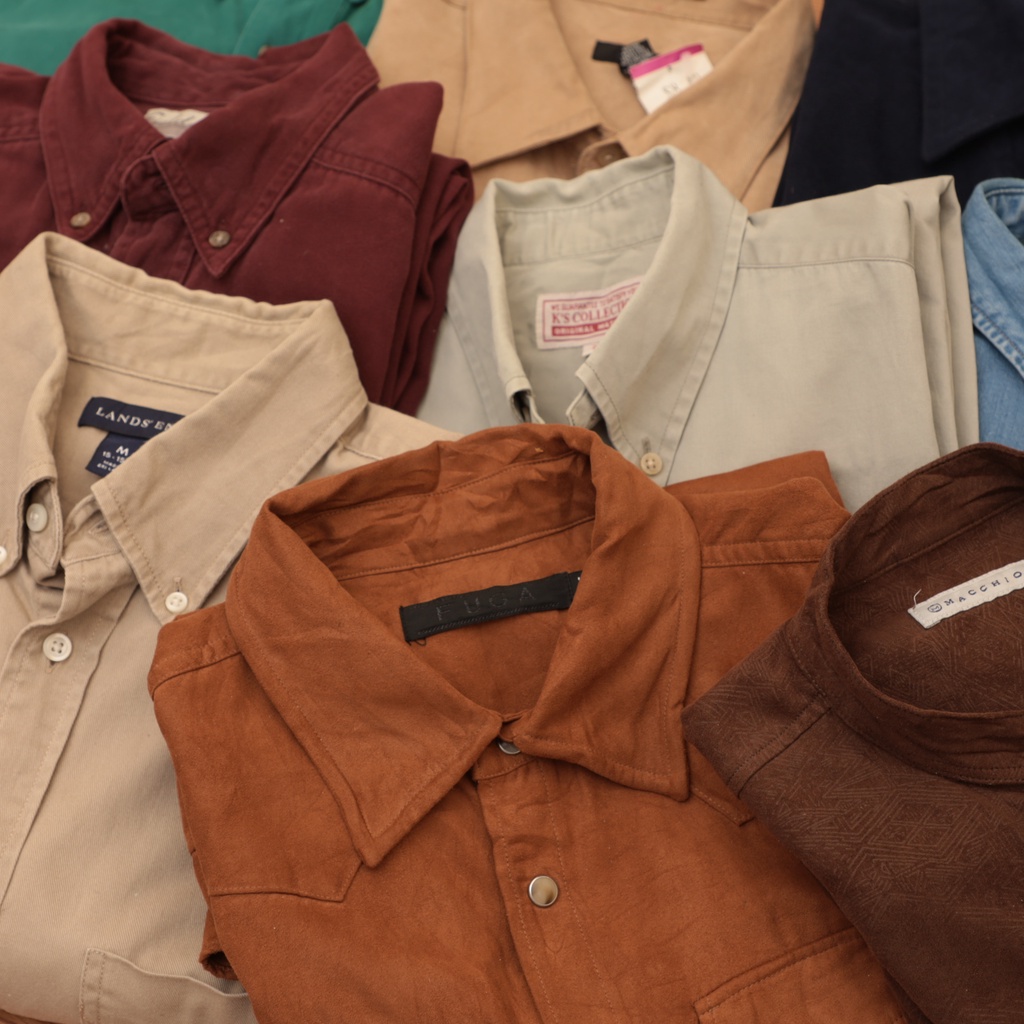 Áo sơ mi kaki, denim, vintage trơn unisex - secondhand  - vintage, cổ điển-COB.vintage