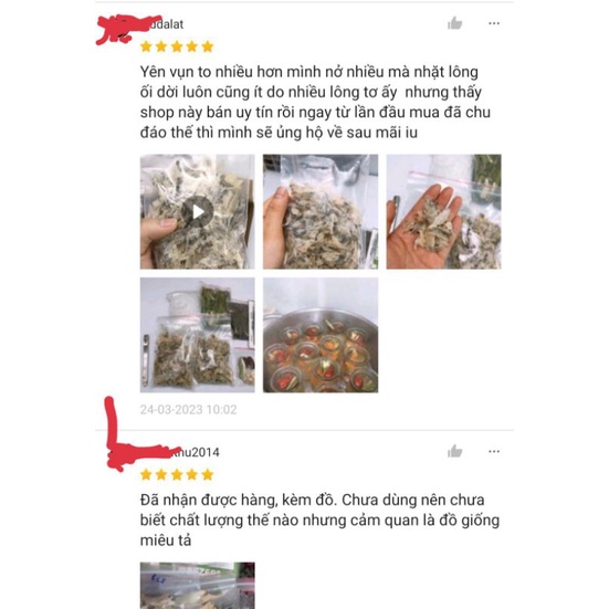 50g yến vụn thô loại to nguyên chất