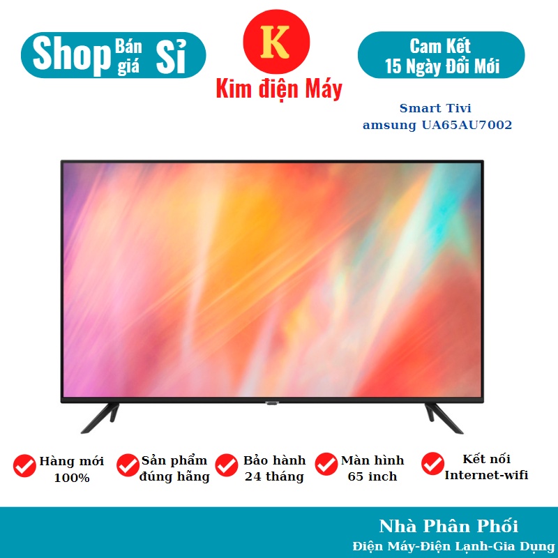 Smart Tivi Samsung UA65AU7002-tivi 65 inch 4K-kết nối internet wifi-bảo hành 12 tháng toàn quôc