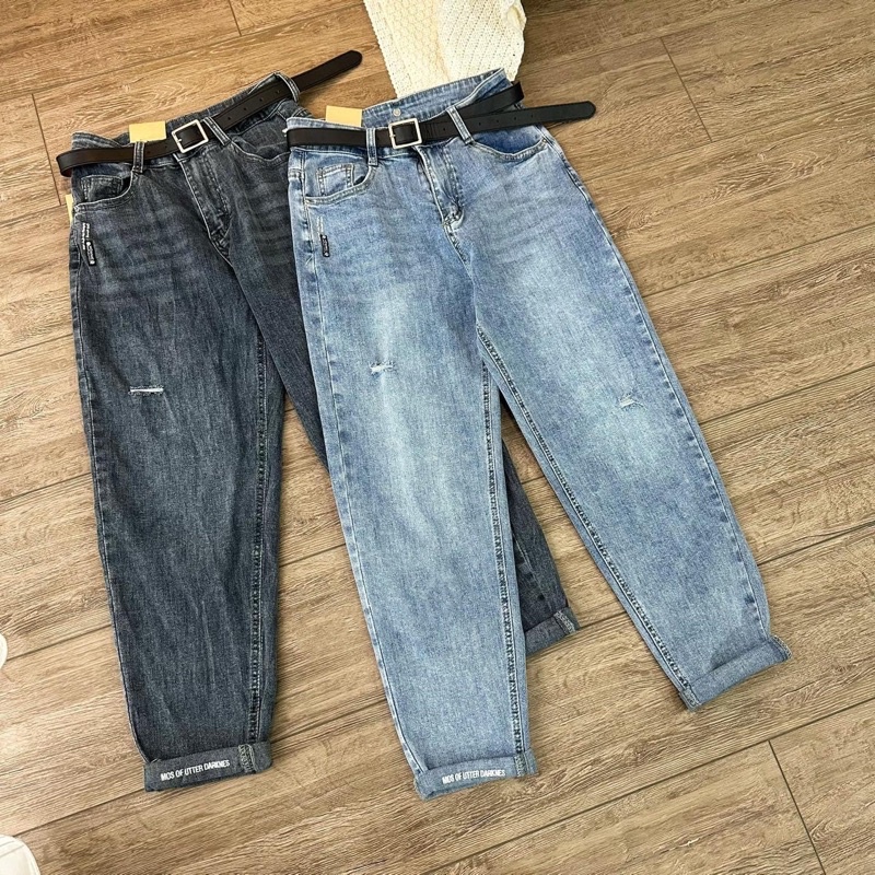 q299 - quần jean baggy kèm thắt lưng rách nhẹ