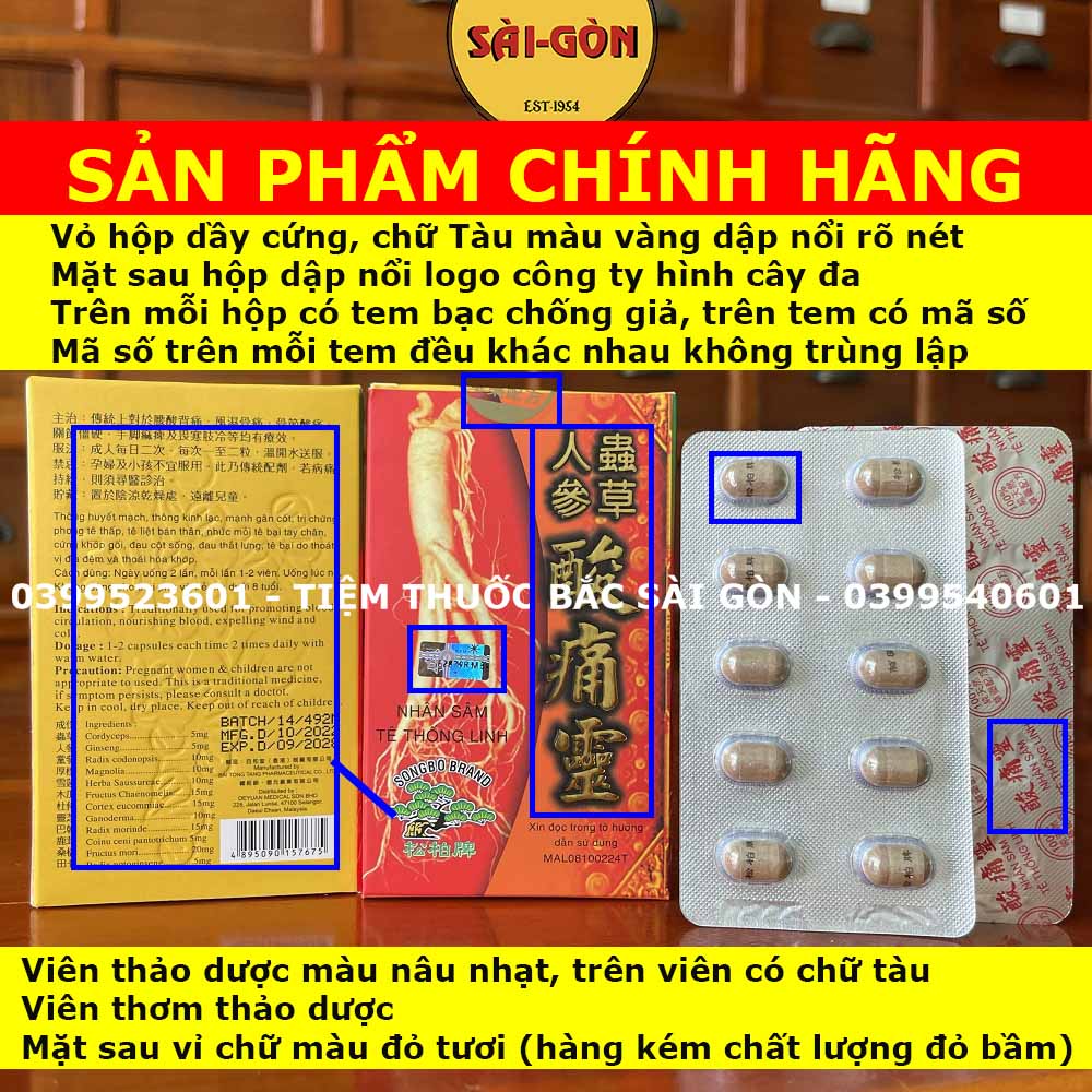 Nhân Sâm Tê Thống Linh Malay SẢN PHẨM CHÍNH HÃNG (Hộp 20 viên, Mẫu mới nhất, Date mới)