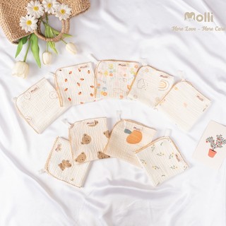 [ Chính Hãng ] Khăn sữa sợi tre/ khăn xô sữa sét 5 Molli
