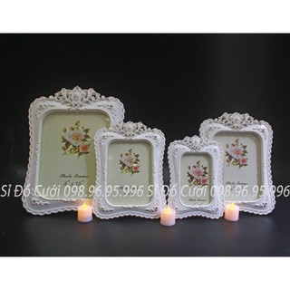 Bộ 4 khung ảnh hoa trắng