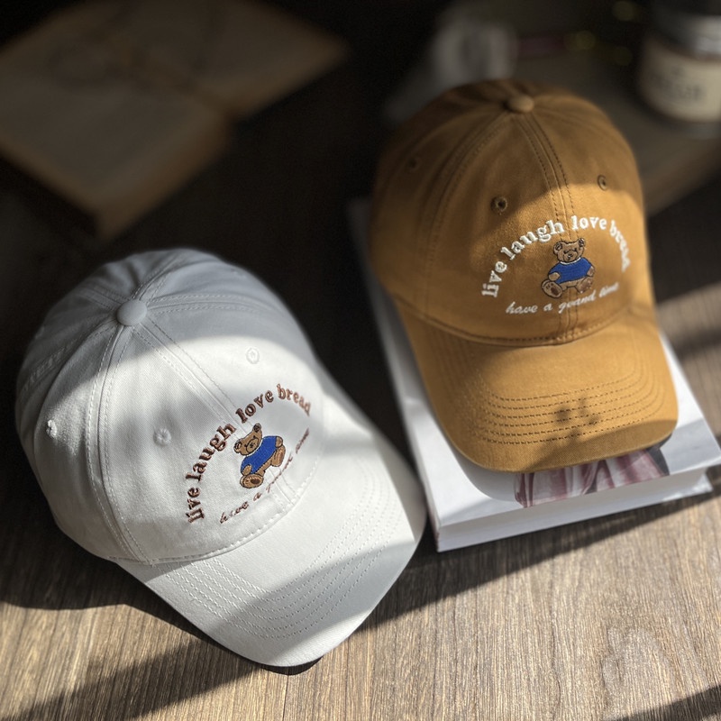 Mũ Lưỡi Trai Thêu Hình Gấu Phong Cách Mỹ Mới Cho Cặp Đôi