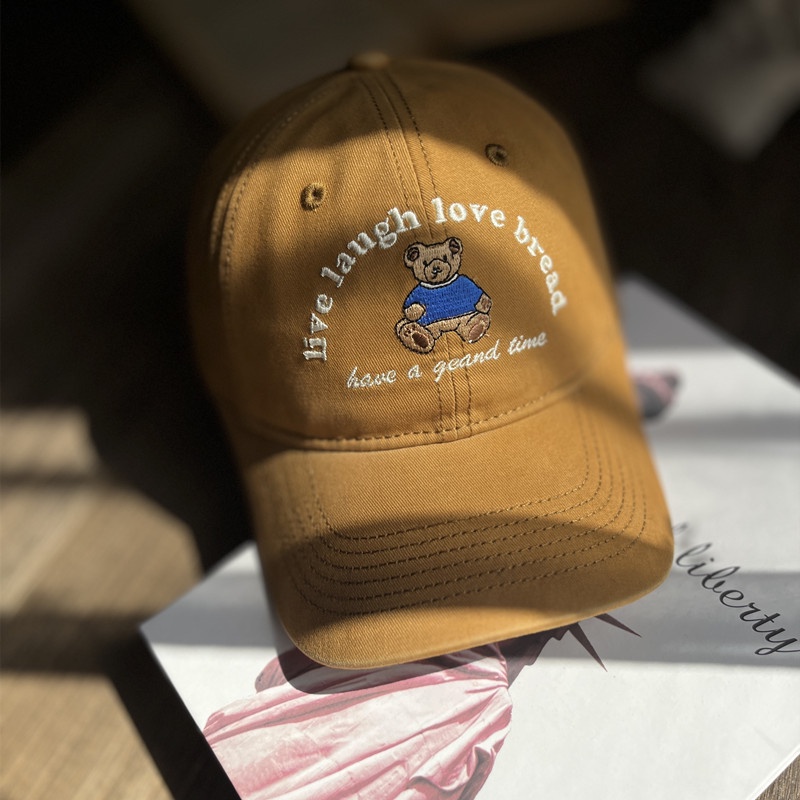 Mũ Lưỡi Trai Thêu Hình Gấu Phong Cách Mỹ Mới Cho Cặp Đôi