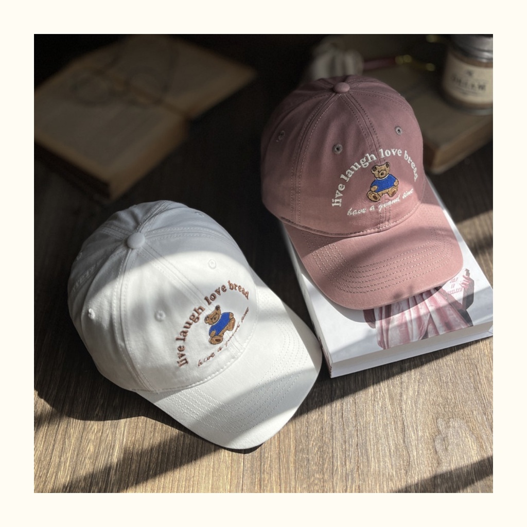 Mũ Lưỡi Trai Thêu Hình Gấu Phong Cách Mỹ Mới Cho Cặp Đôi