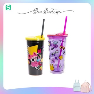 Ly Giữ Nhiệt Có Ống Hút Hai Lớp 600ML - Mihi Mana Cup Black/Purple - MISTHY - TALK!