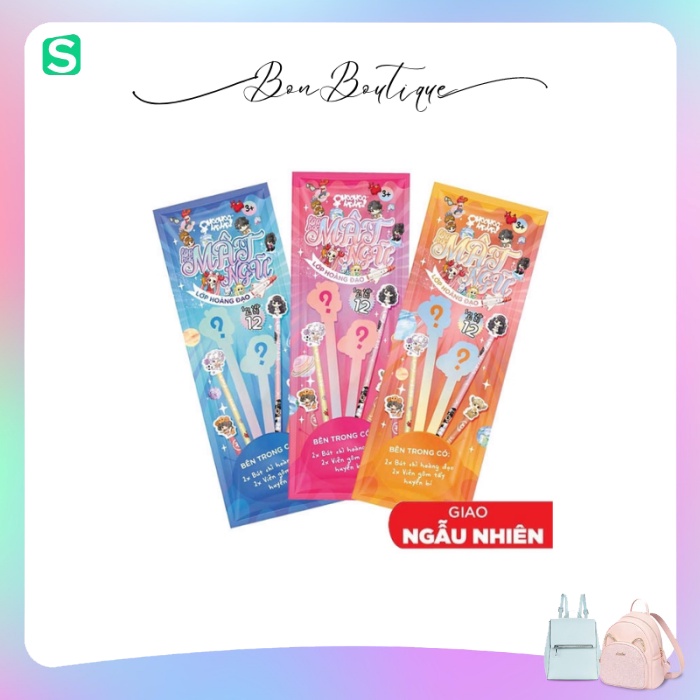 Bộ 2 bút chì đầu gôm tẩy Lớp Hoàng Đạo Lớp Học Mật Ngữ HooHooHaHa