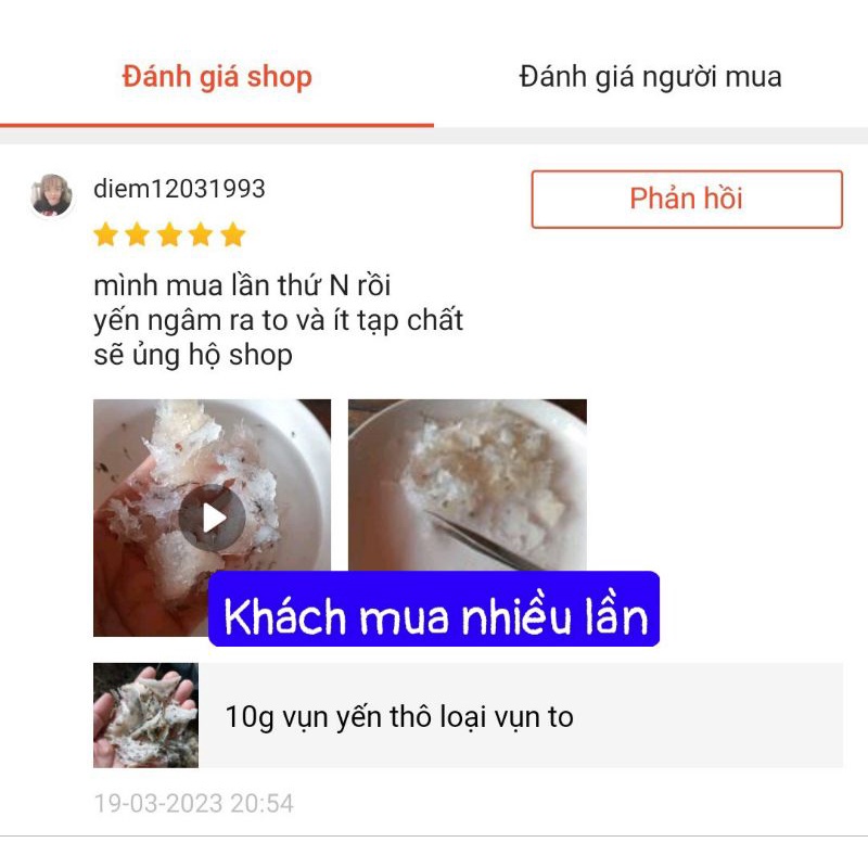100g yến vụn thô to Khánh Hòa