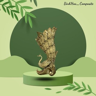Bình hoa con công s2 mã số bh126 chất liệu composite, lọ hoa con công, bình cắm hoa cao cấp