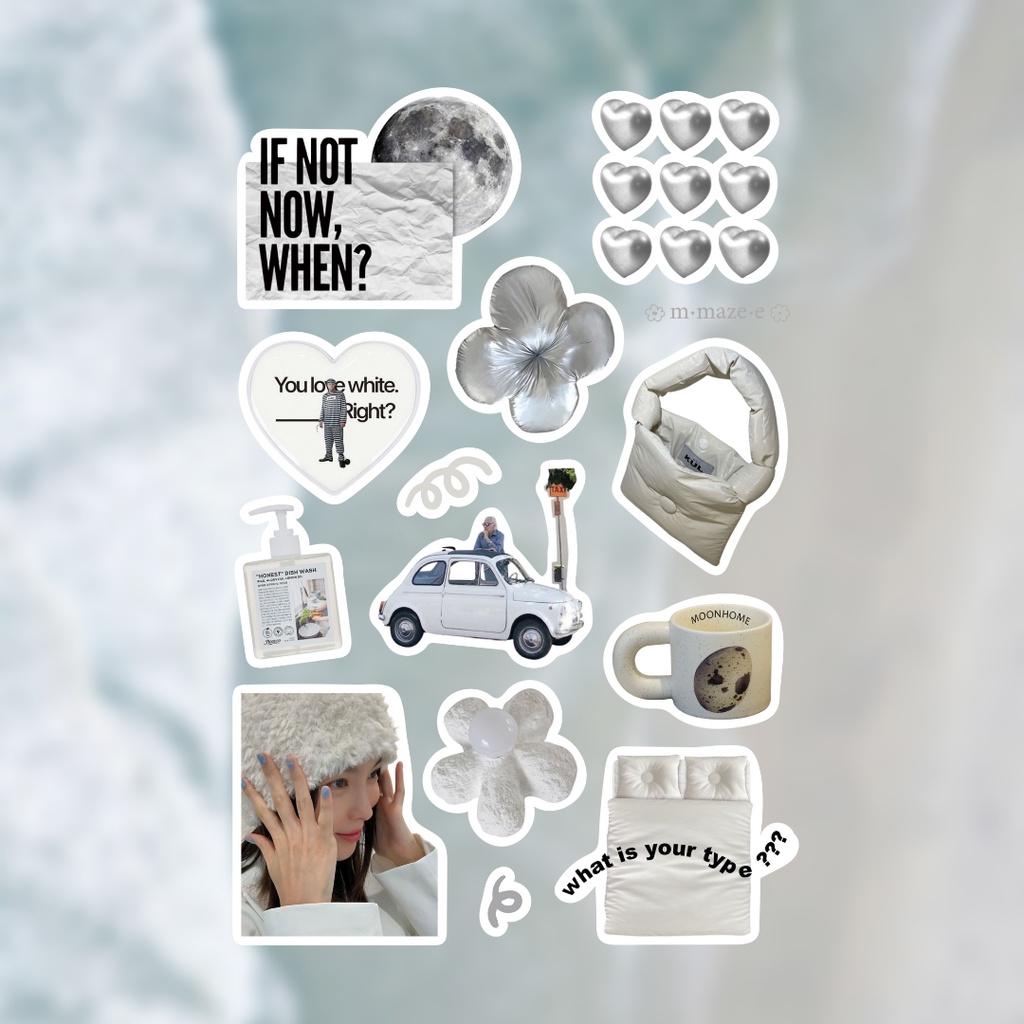 Everyday lovely ✿ Sticker set | bộ 12-15 stickers decor aethestic Hàn Quốc, chống nước trang trí.