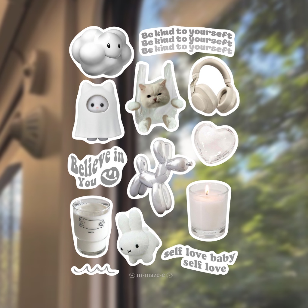 Everyday lovely ✿ Sticker set | bộ 12-15 stickers decor aethestic Hàn Quốc, chống nước trang trí.
