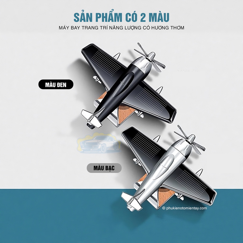 Nước Hoa Ô Tô Năng Lượng Mặt Trời Mô Hình Máy Bay Cổ Điển,  Khuếch Tán Hương Thơm, Khử Mùi Ô Tô 3