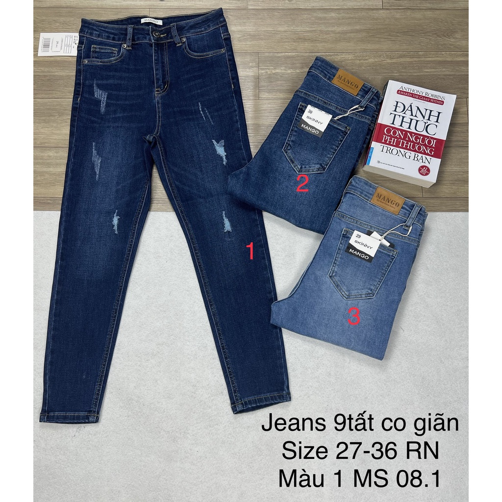 QUẦN JEANS 9 TẤT PHONG CÁCH RÁCH, XƯỚC NHẸ KIỂU DÁNG HIỆN ĐẠI HỢP VỚI THỜI TRANG