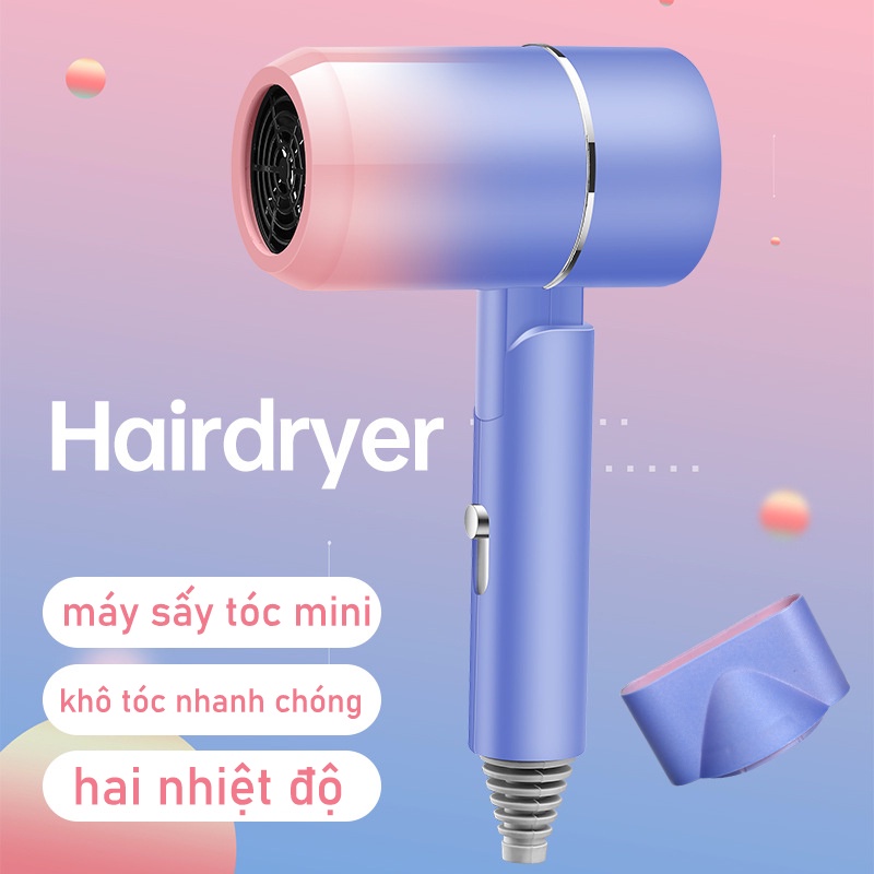 Máy sấy tóc mini gấp gọn tạo kiểu tóc chuyên nghiệp công suất lớn 1200w bảo hành 3 tháng -máy làm tóc