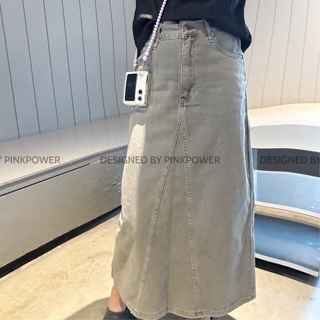 Chân váy dài nữ,chân váy chữ A co giãn vải kaki giúp tôn dáng,trẻ trung năng động phù hợp đi chơi,đi làm PINKPOWER | BigBuy360 - bigbuy360.vn