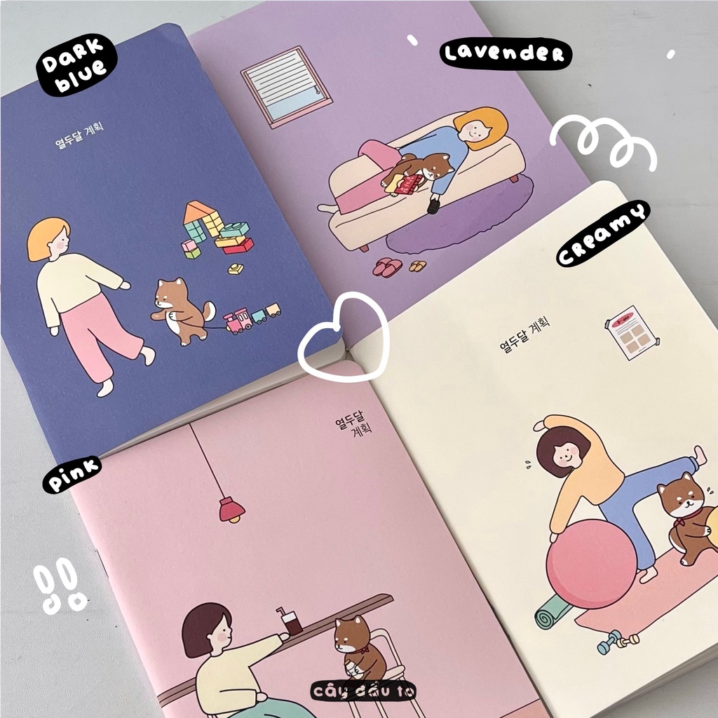 Sổ Lập Kế Hoạch Tháng Monthly Planner Gọn Nhẹ Tiện Lợi Trang Trí Dễ Thương Pinkfoot Hàn Quốc Cây Đầu To