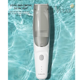 Tông đơ cắt tóc cho bé, kèm hút tóc Misuta, chống nước IPX7 [BH 12TH 1 ĐỔI 1]