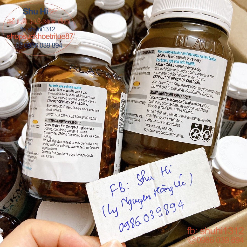 Dầu cá khử mùi, không mùi tanh viên nhỏ Blackmores Omega Mini Double Concentrate 200 viên, 400 viên, omega 3 blackmores