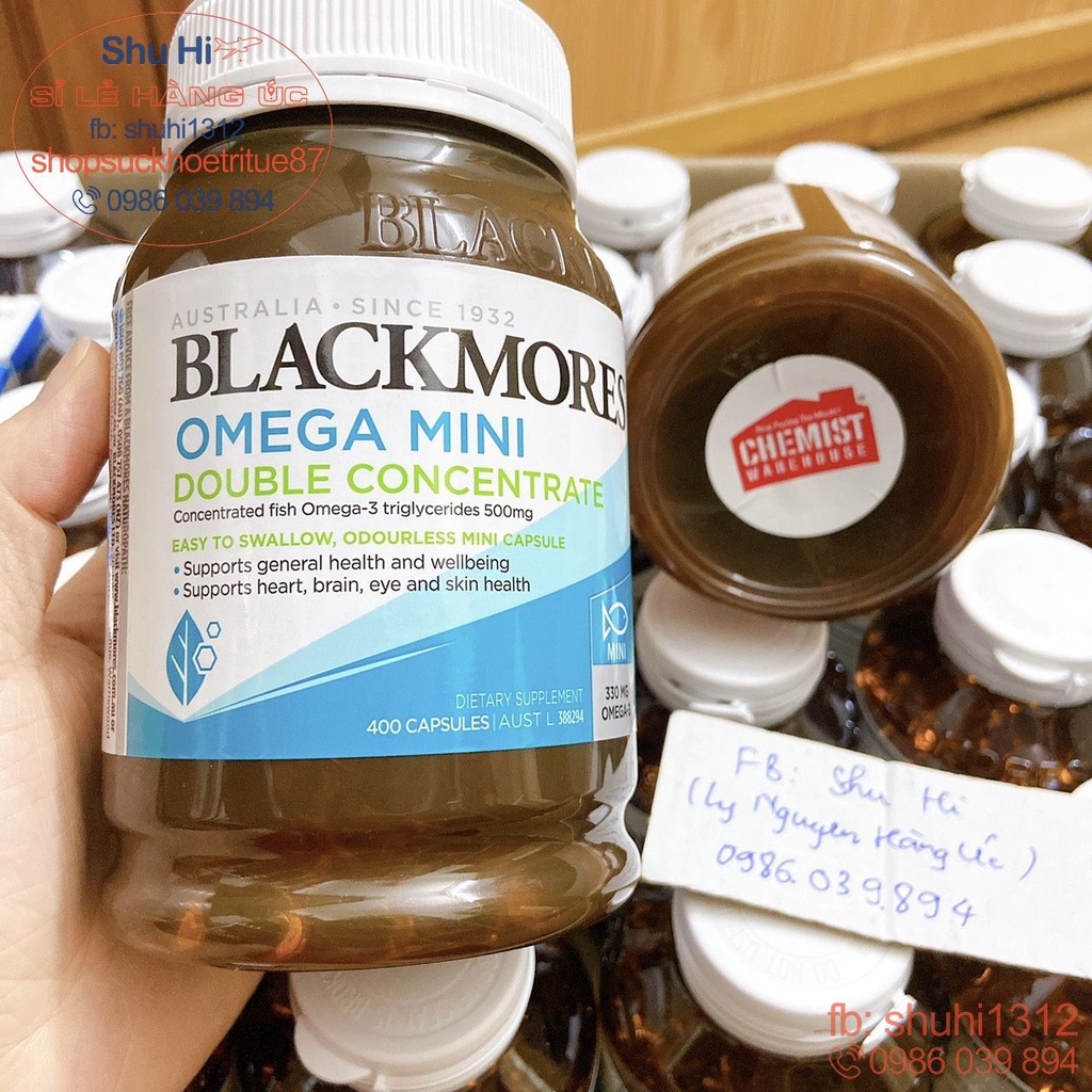 Dầu cá khử mùi, không mùi tanh viên nhỏ Blackmores Omega Mini Double Concentrate 200 viên, 400 viên, omega 3 blackmores