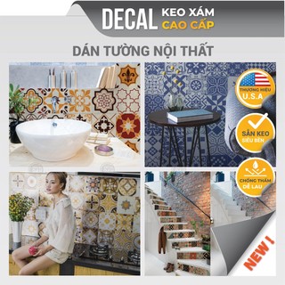 Decal dán tường Keo Xám Avery chuyên dụng Decal Gạch bông Vintage Hàng Cao Cấp DGB-A01 Decal24h 