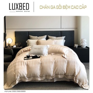 Bộ chăn ga gối Tencel in vân chìm Roma phong cách Châu Âu- LUXBED