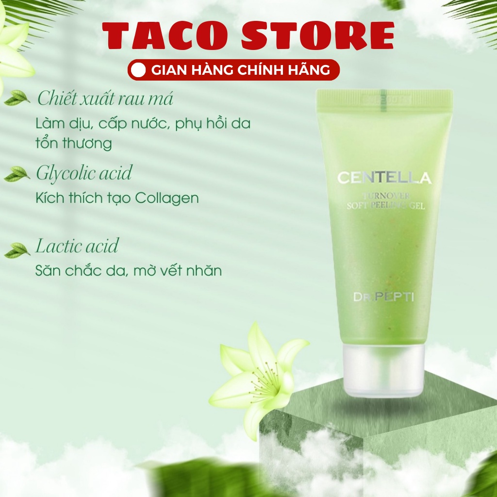 Gel Tẩy Tế Bào Chết Chiết Xuất Rau Má Dr.Pepti Centella Turnover Soft Peeling Gel 30ml
