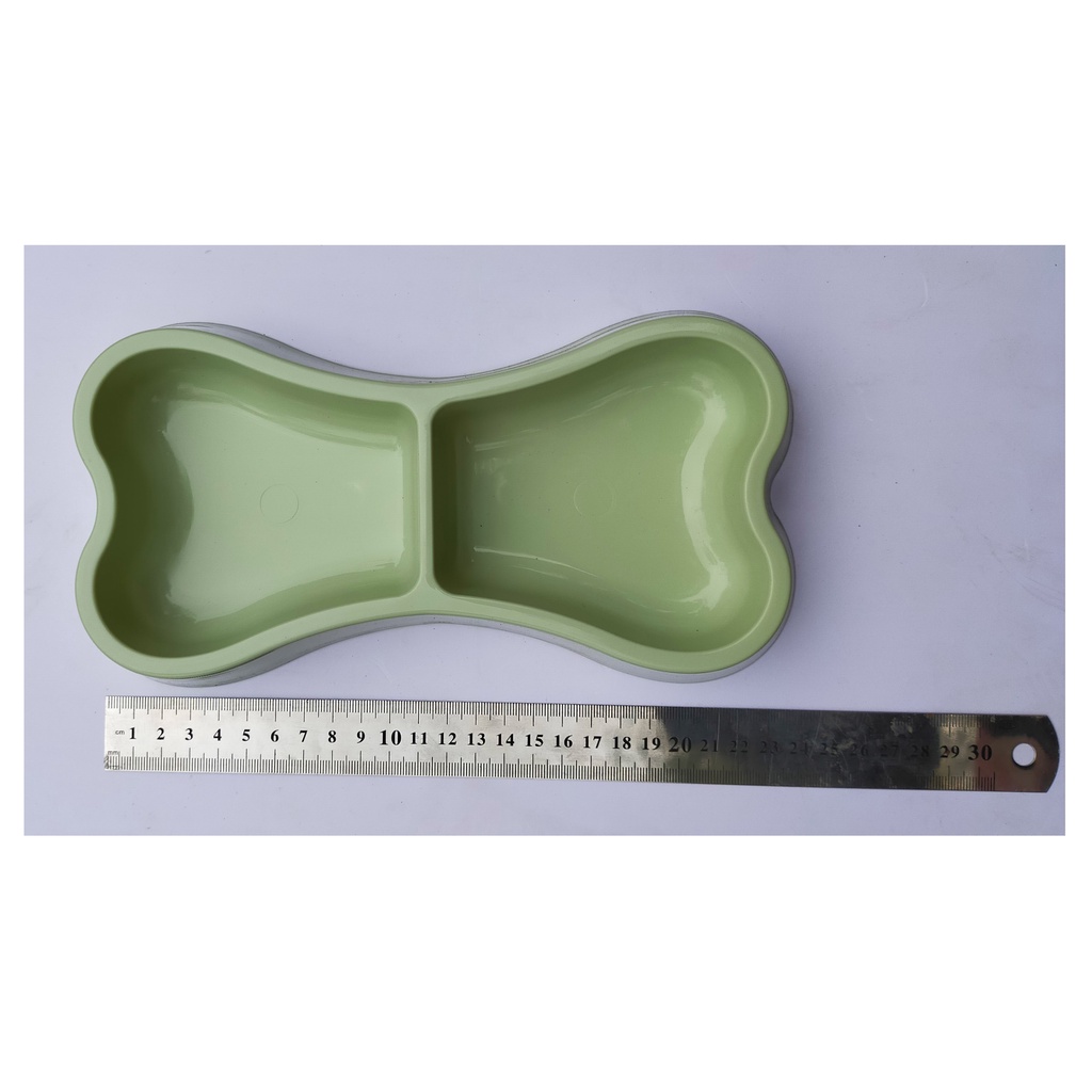 1 cái Bát ăn nhựa đôi hình xương cho chó mèo NX-0016