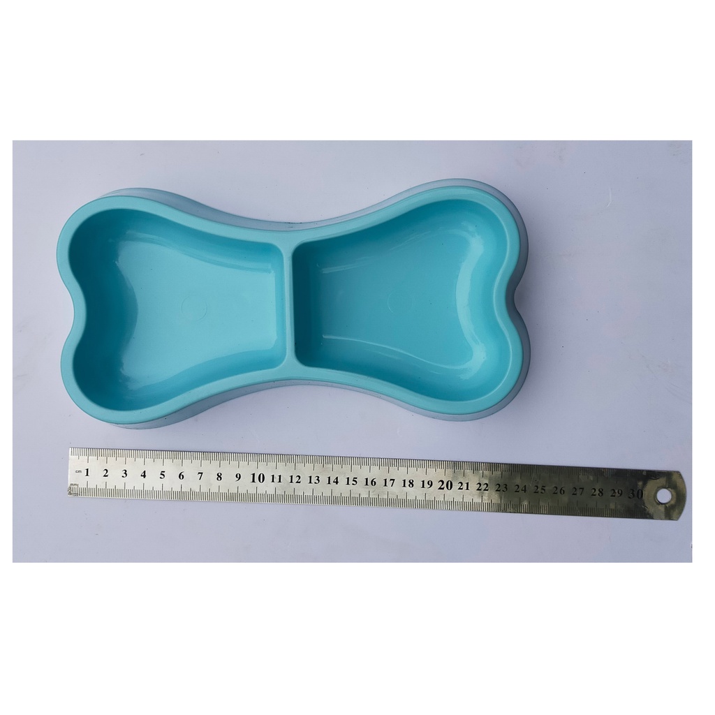 1 cái Bát ăn nhựa đôi hình xương cho chó mèo NX-0016