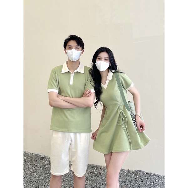 SET VÁY ÁO XANH BƠ RÚT EO