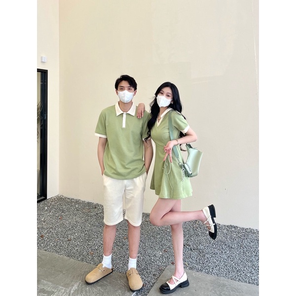 SET VÁY ÁO XANH BƠ RÚT EO