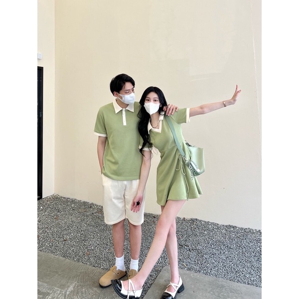 SET VÁY ÁO XANH BƠ RÚT EO